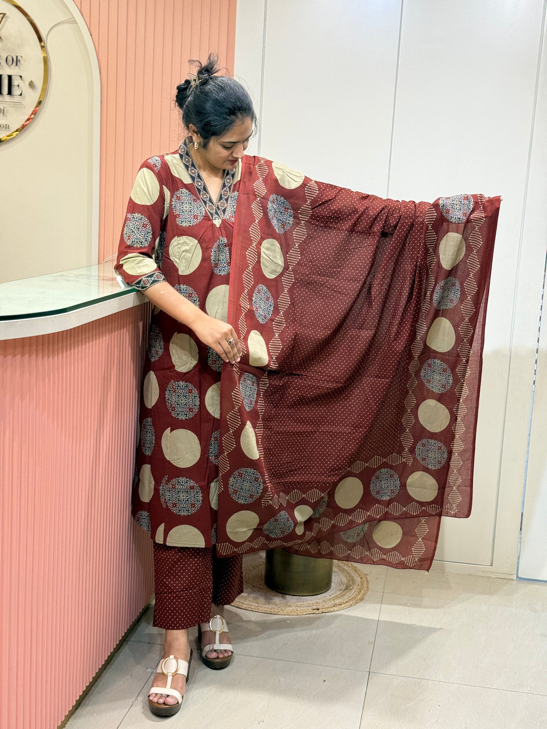Cotton 3 Pc Kurta Set  | R145