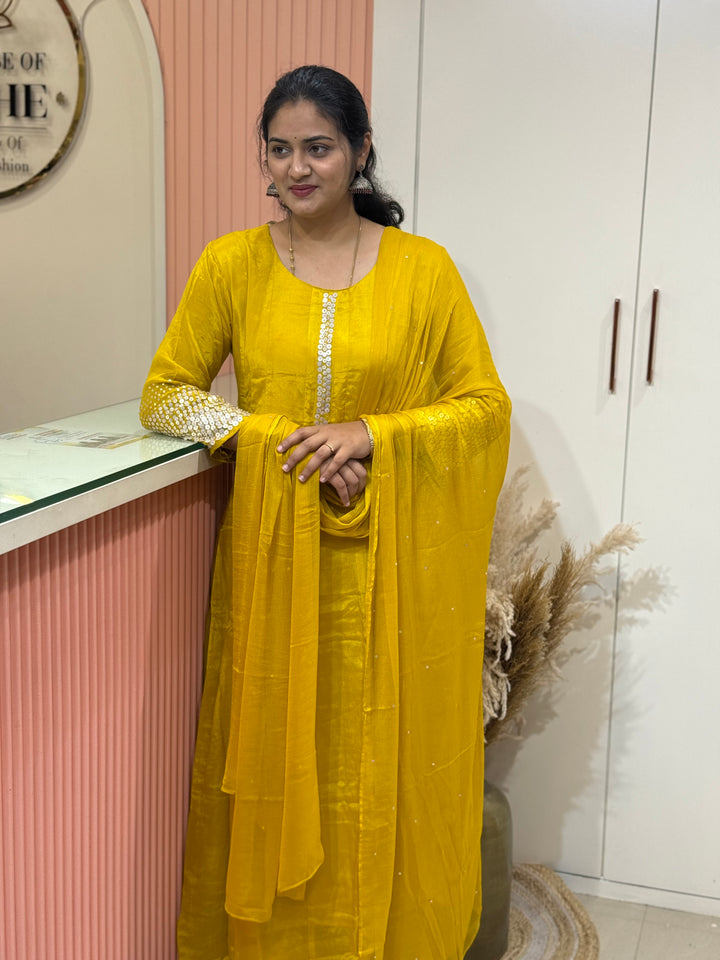 Festive Series Pure Chinon Sequin Work 3 Pc Suit – RADHE36