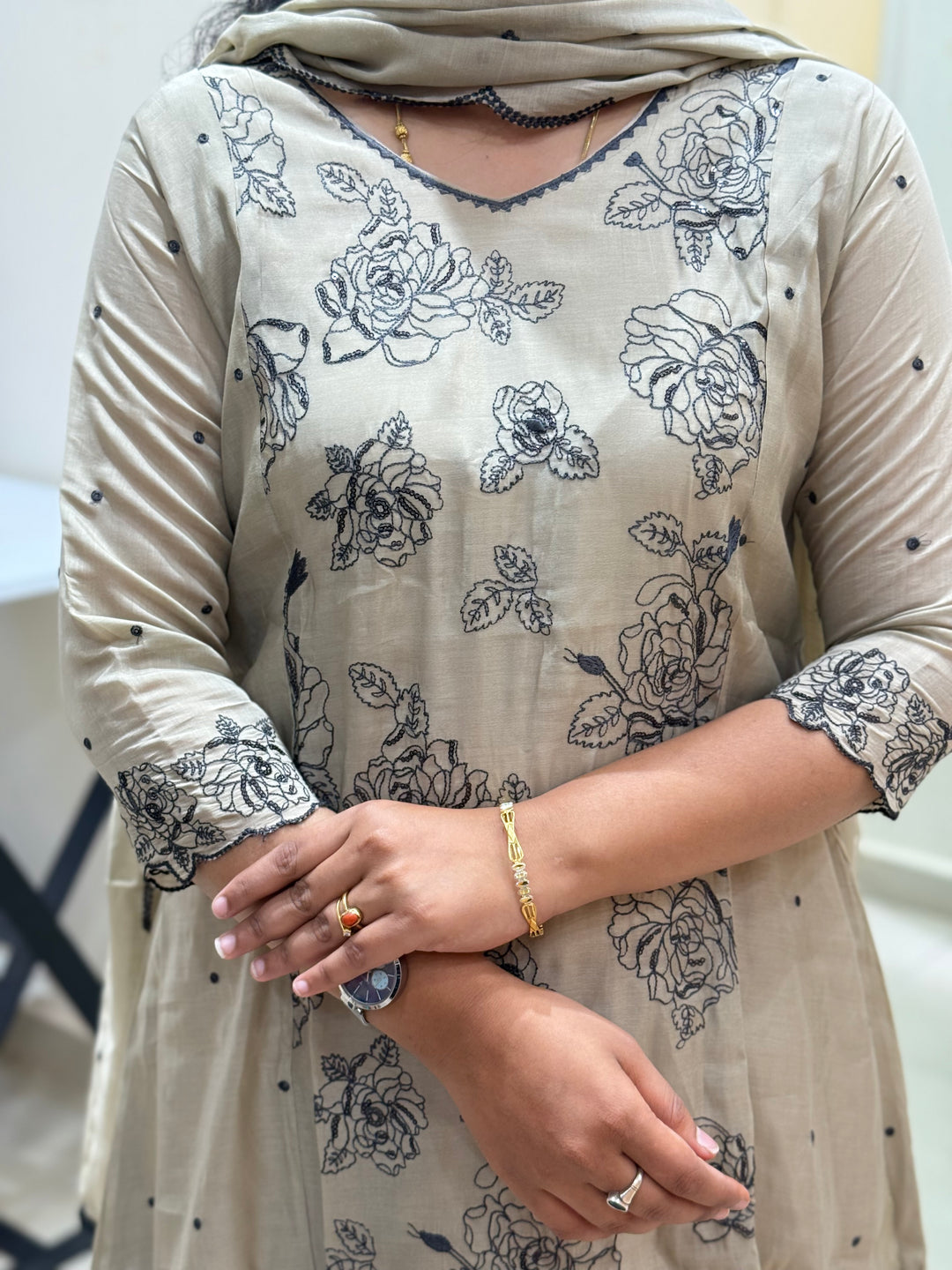 Mul Chanderi with Embroidery work | R138