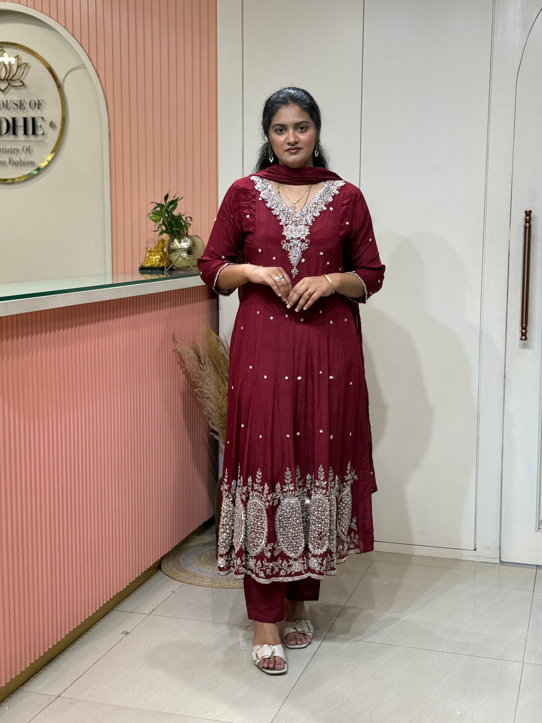 Pure Chinon Handwork Collection Party Wear | R177