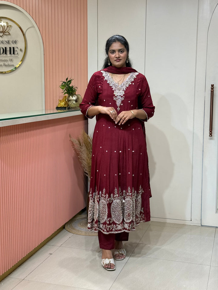 Pure Chinon Handwork Collection Party Wear | R177