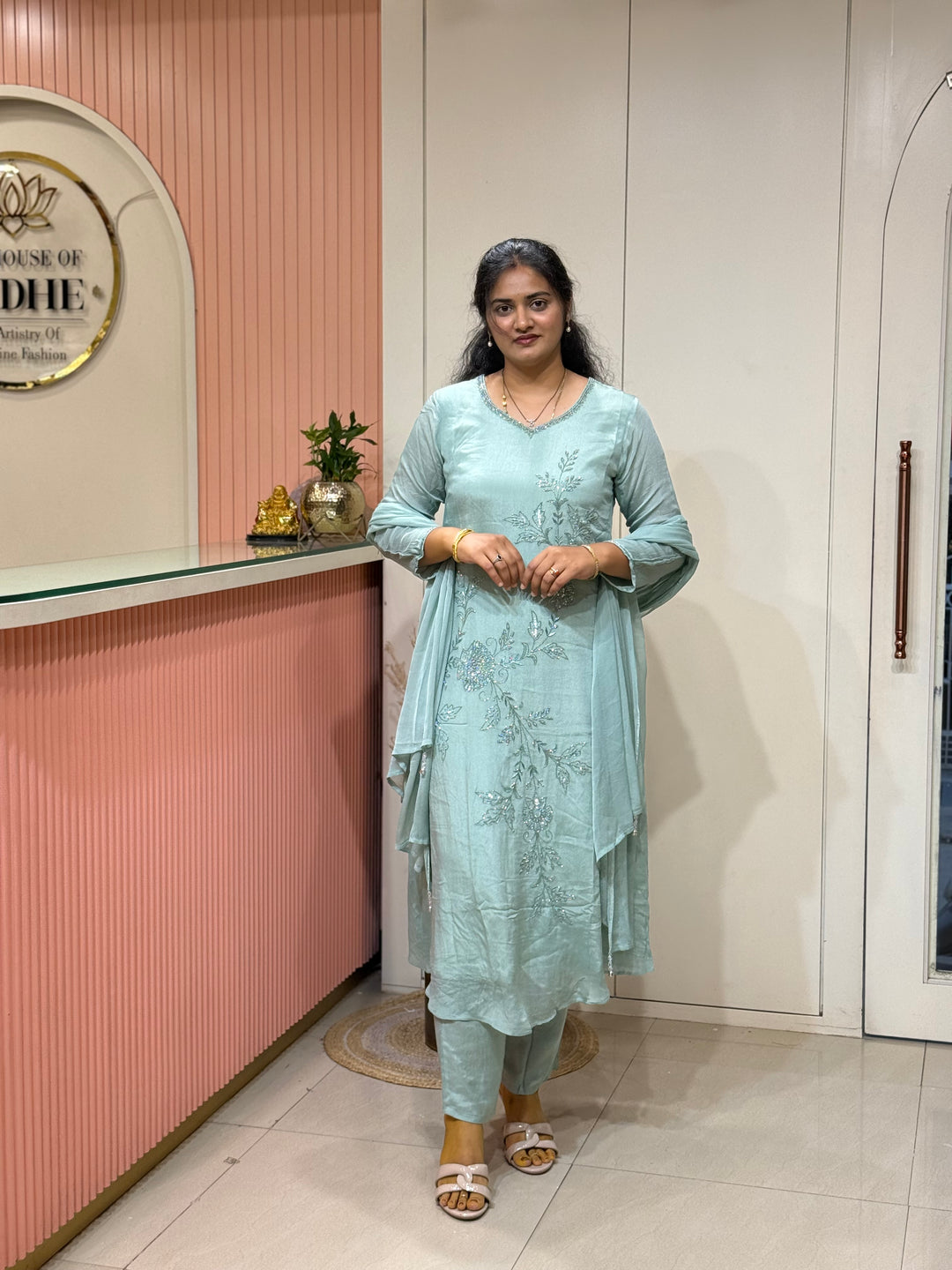 Pure Chinon Handwork Collection Party Wear | R177