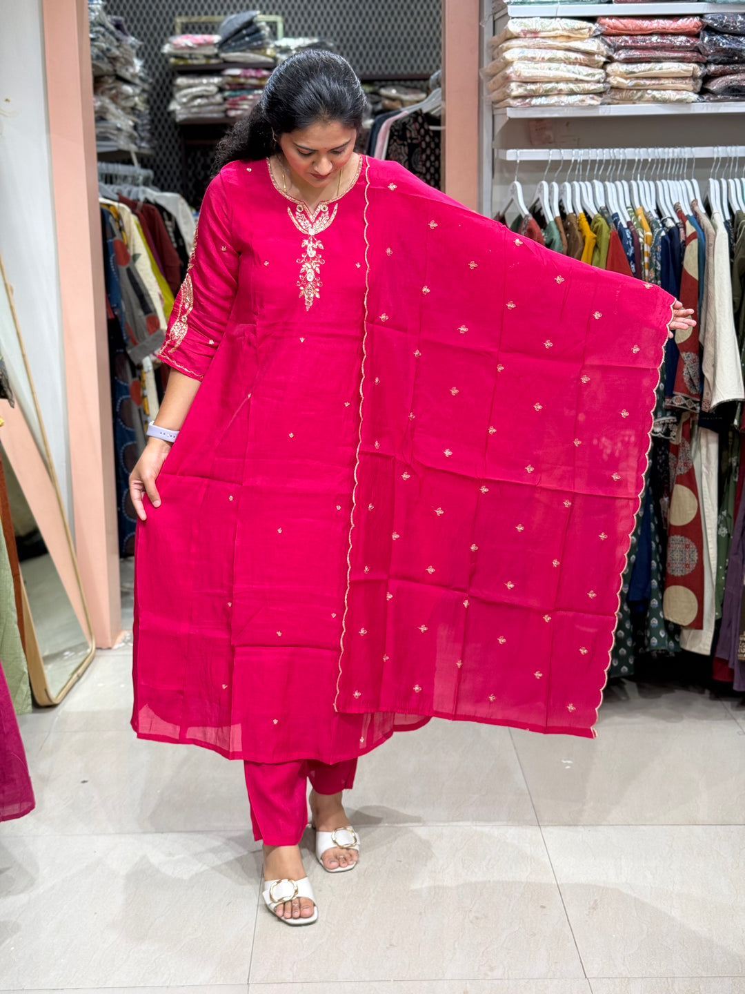 Mul Chanderi Semi Party Wear Collection | R205