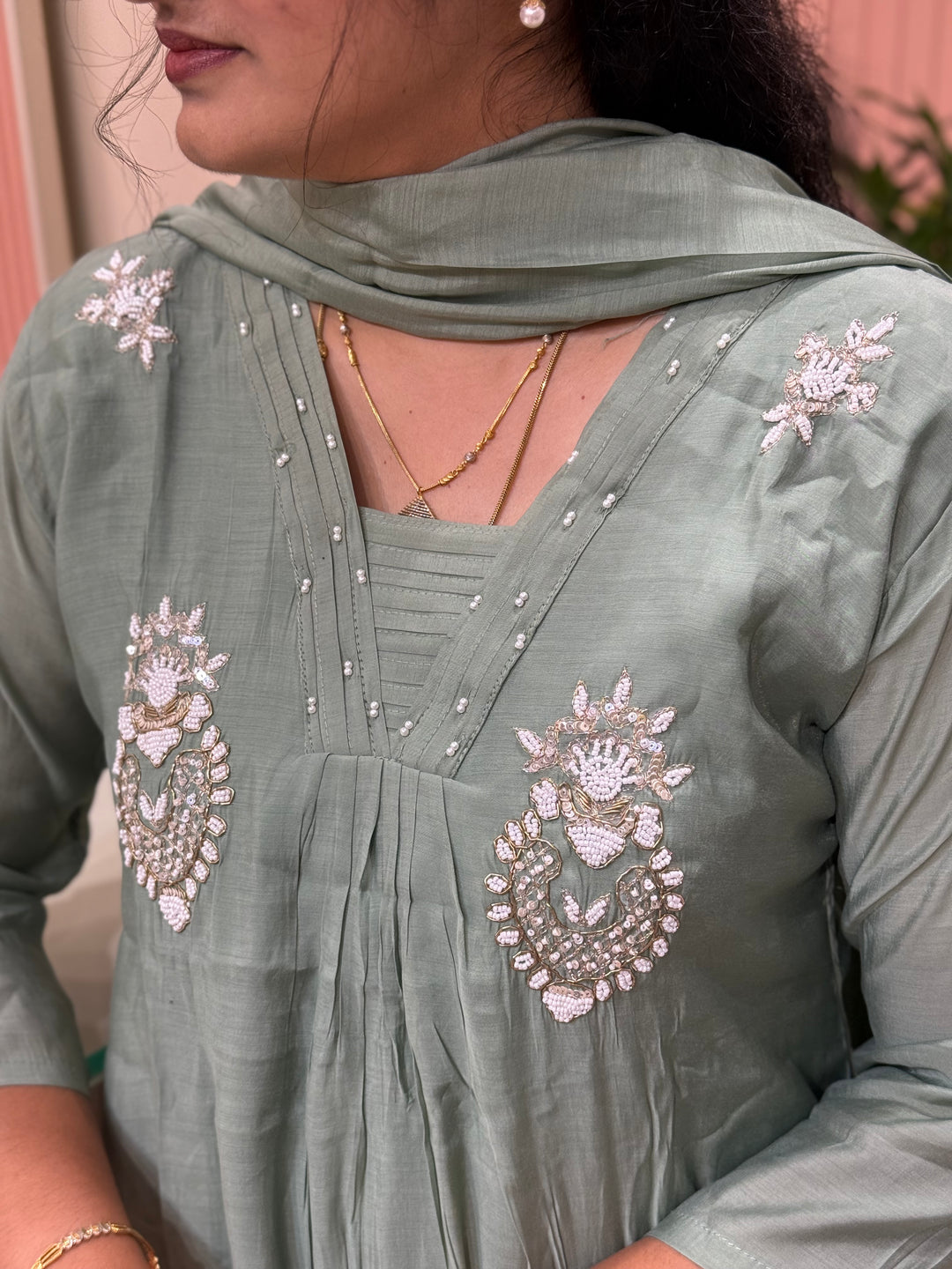Mul Chanderi With Cut Dana and Zardosi Semi Party Wear Collection | R206
