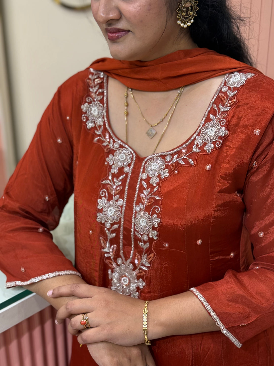Pure Chinon Handwork Collection Party Wear | R177