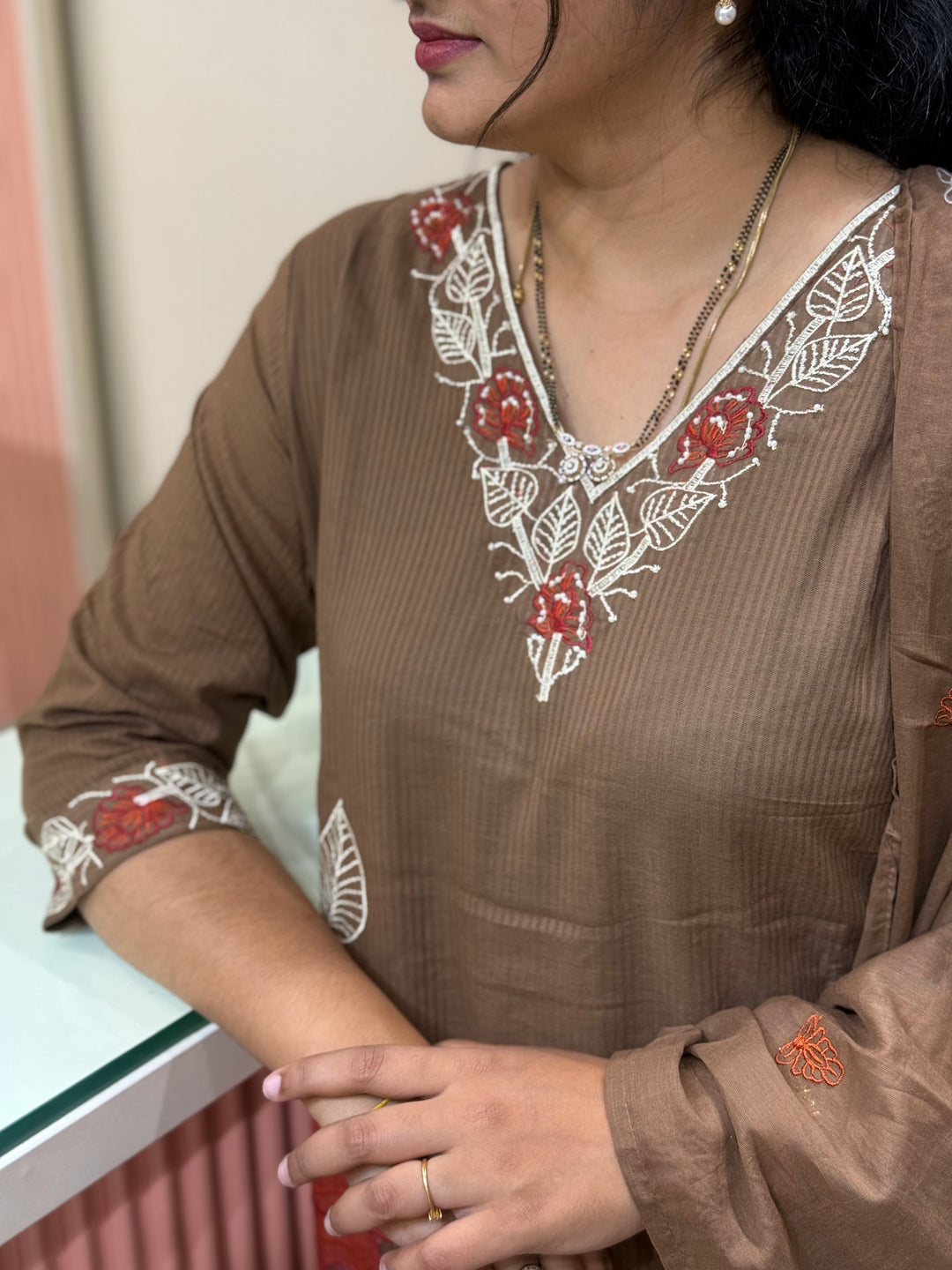 Mul Mul Cotton Collection with Beautiful Embroidery Work (Cotton Lining )| R181