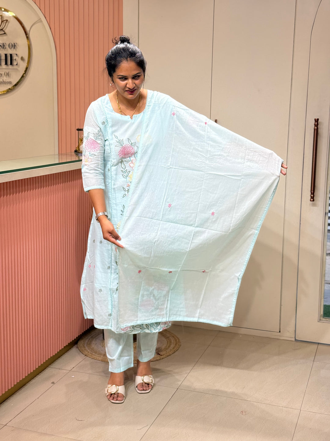 Mul Cotton Collection with Embroidery work (Cotton Lining)| R181