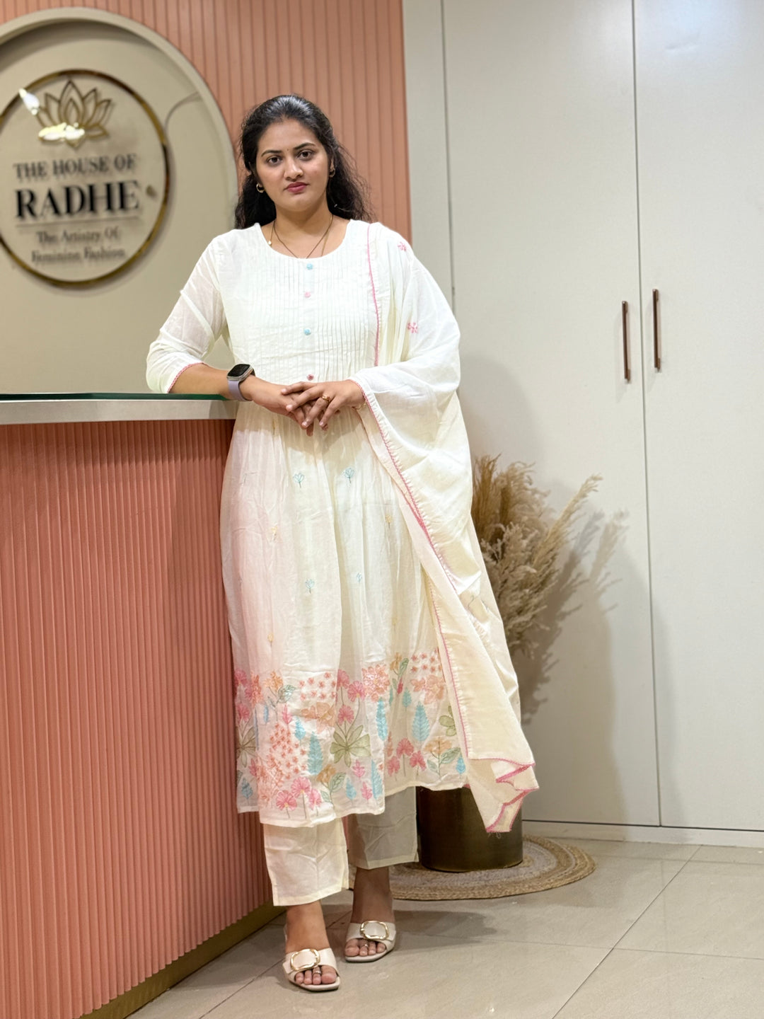 Pure Mul Cotton with Embroidery work(Cotton Lining) | R168