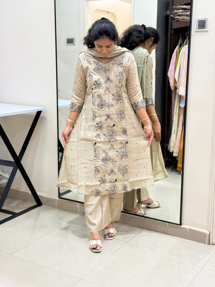 Mul Chanderi with Embroidery work | R138