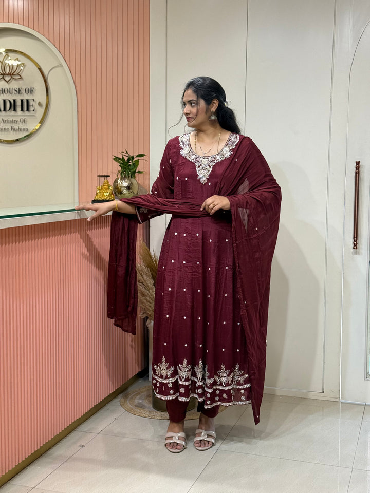 Pure Chinon Handwork Collection Party Wear  | R177