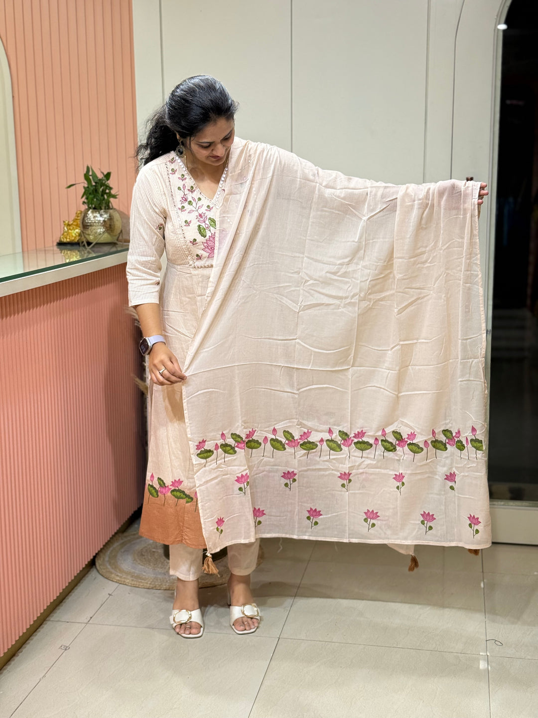 Mulmul Cotton with Brush Paint Collection (Cotton Lining )| R164