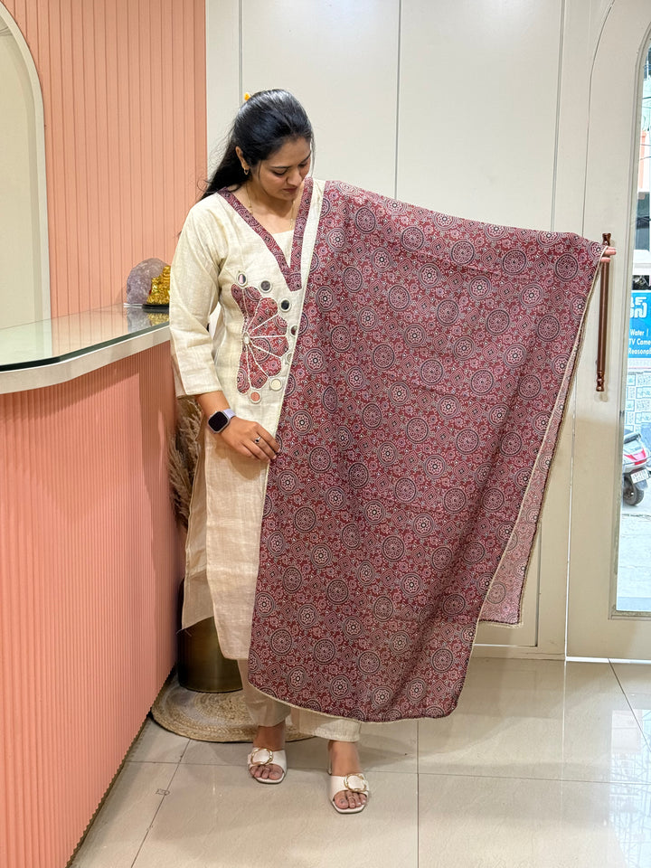 Pure Jamdhani Designer 3 Pcs Set Collection (Cotton Lining)| R211