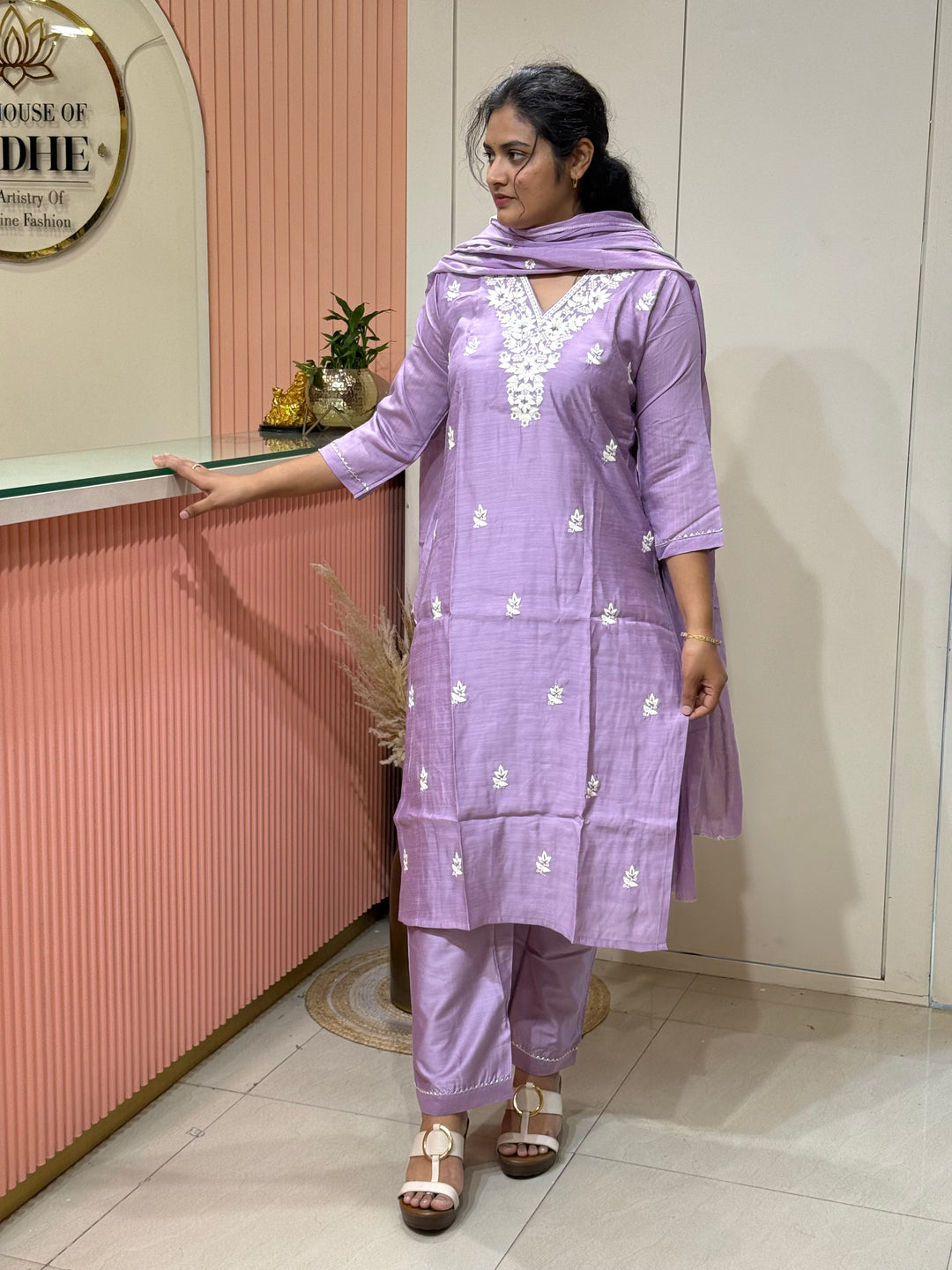 Vatican &amp; Mul Chanderi Embroidered Collection | R209