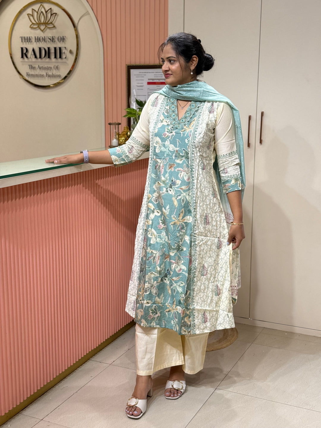Mul Chanderi Collection with ALine pattern | R216