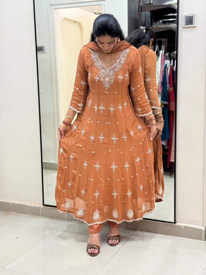 Pure Chinon Handwork Collection Party Wear  | R177