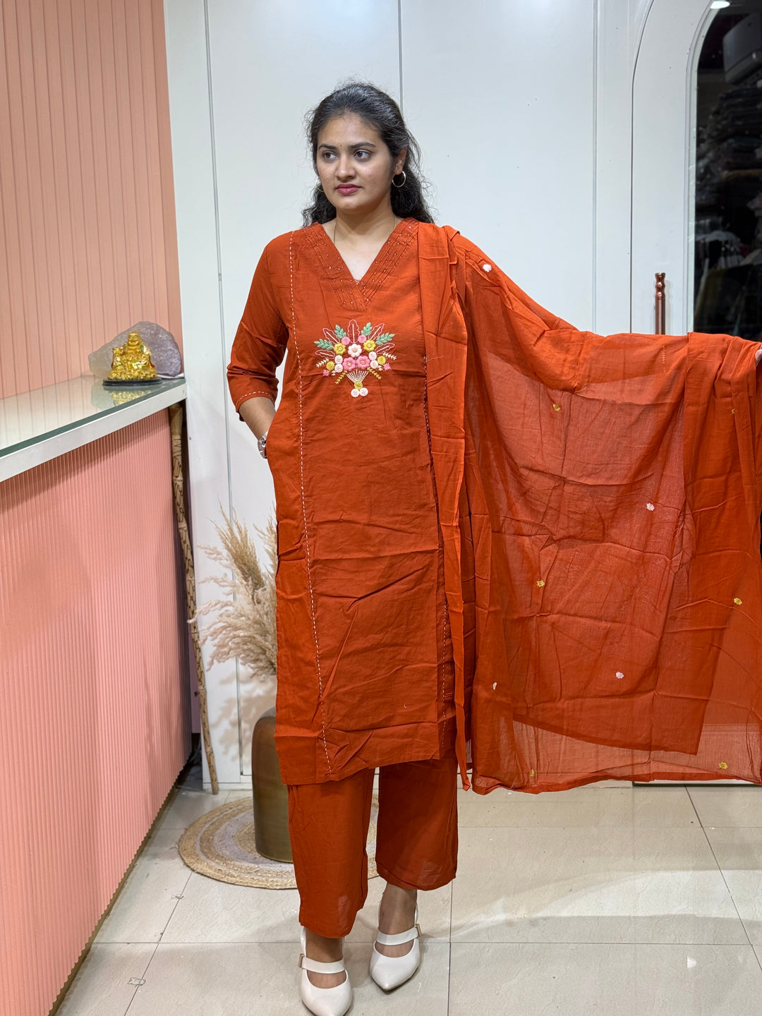 Hand Embroidered 3 Pc Cotton Collection – Summer Special | R166