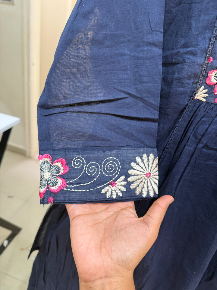 Pure Mul Cotton with Embroidery Work (Cotton Lining)  | R168