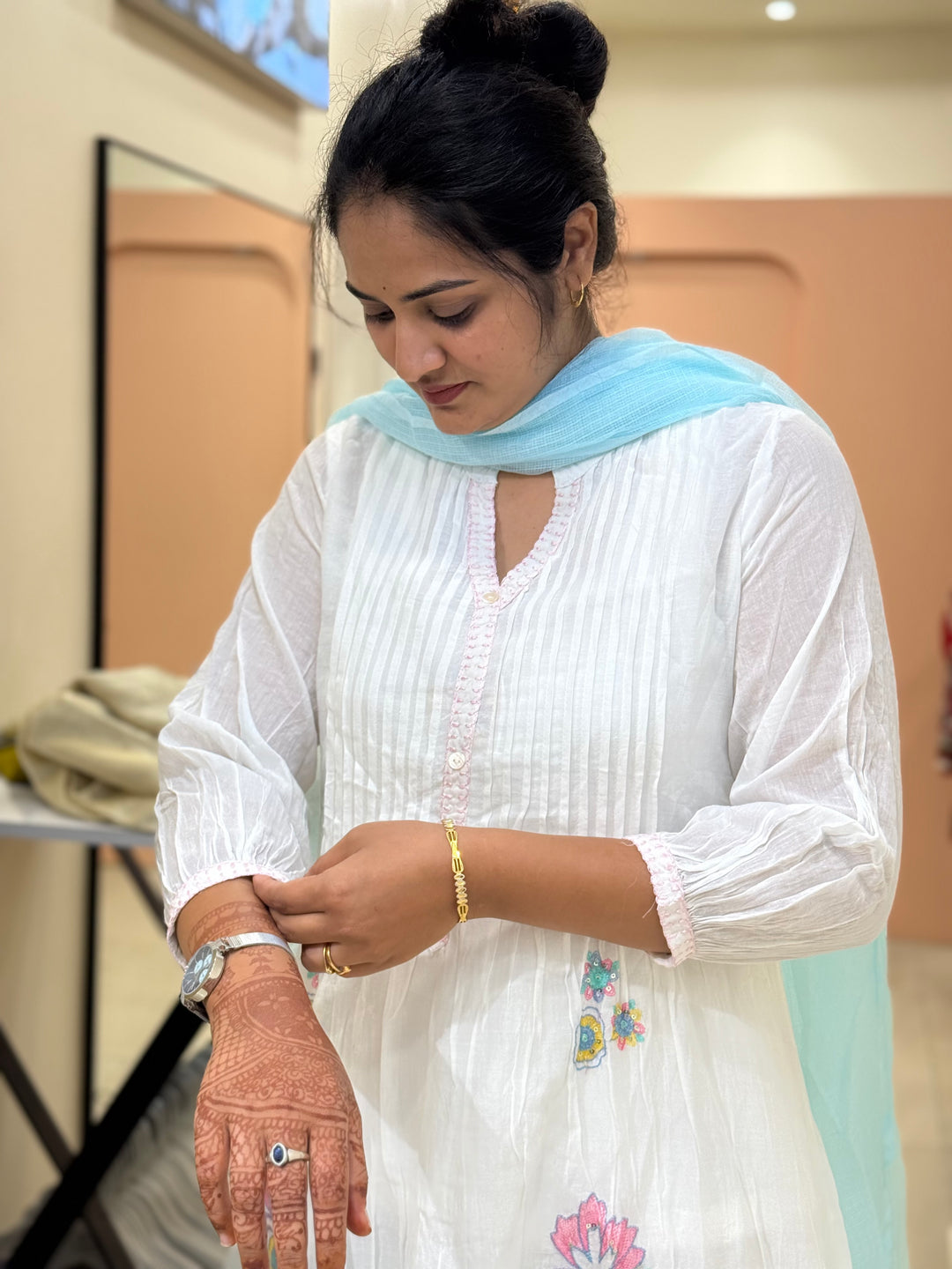 Premium Mul Cotton Ombré Shade Collection With Kota Doria Dupatta | R176