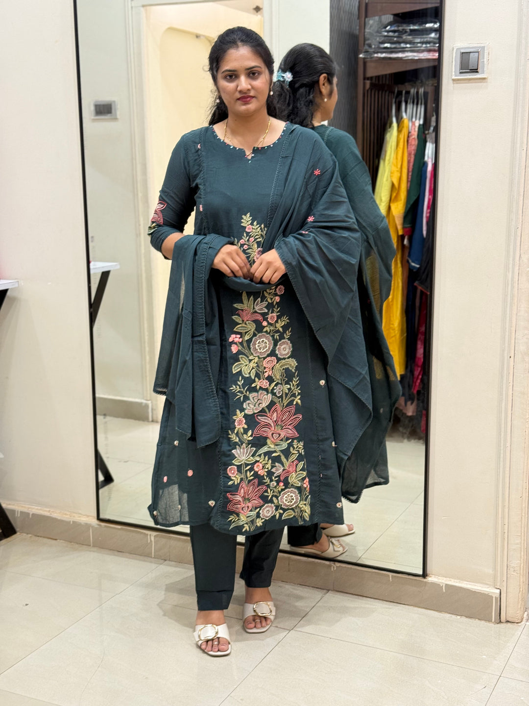 Mul Cotton Collection with Embroidery work (Cotton Lining)| R181