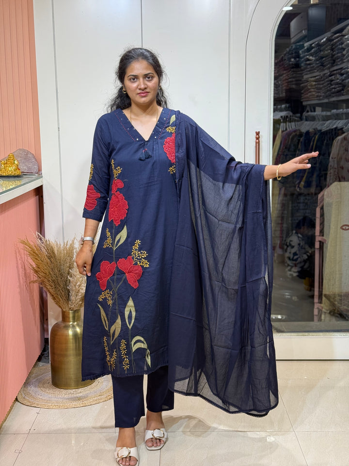 Mul Cotton 3 Pcs Set with cotton lining | R181