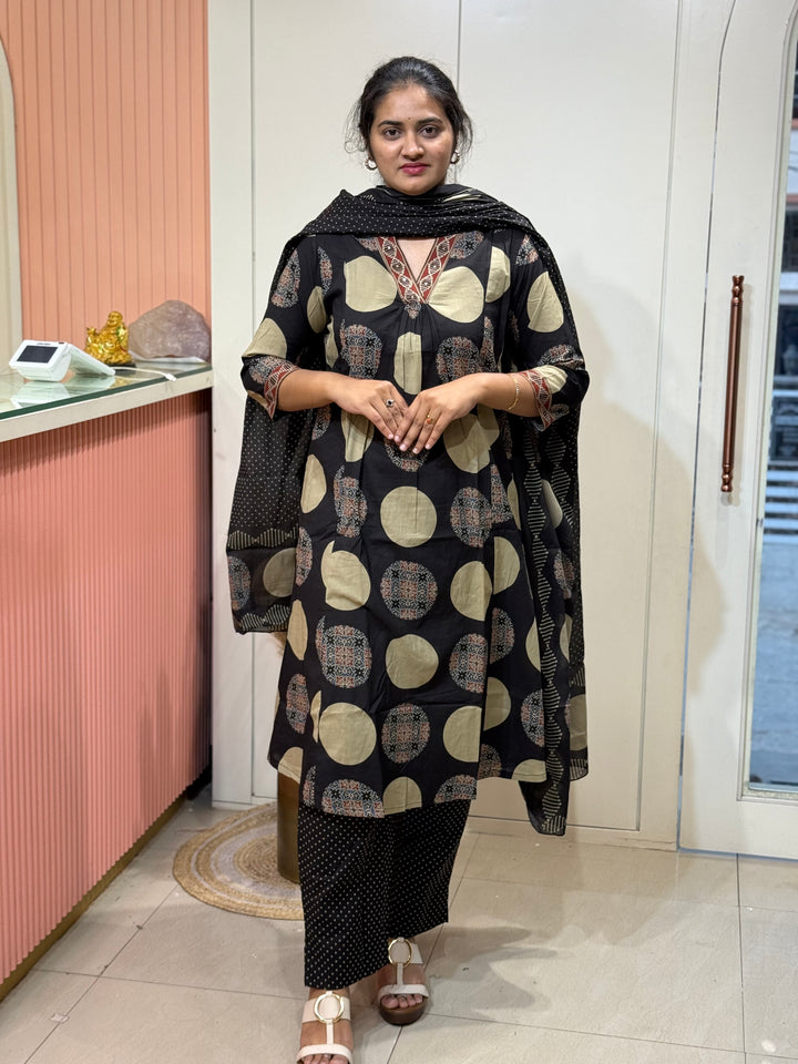 Cotton 3 Pc Kurta Set  | R145