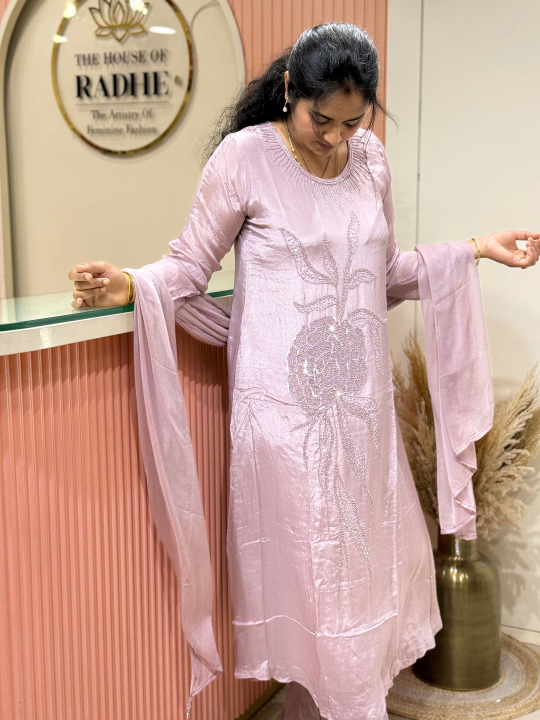 Pure Chinon Handwork Collection Party Wear | R177