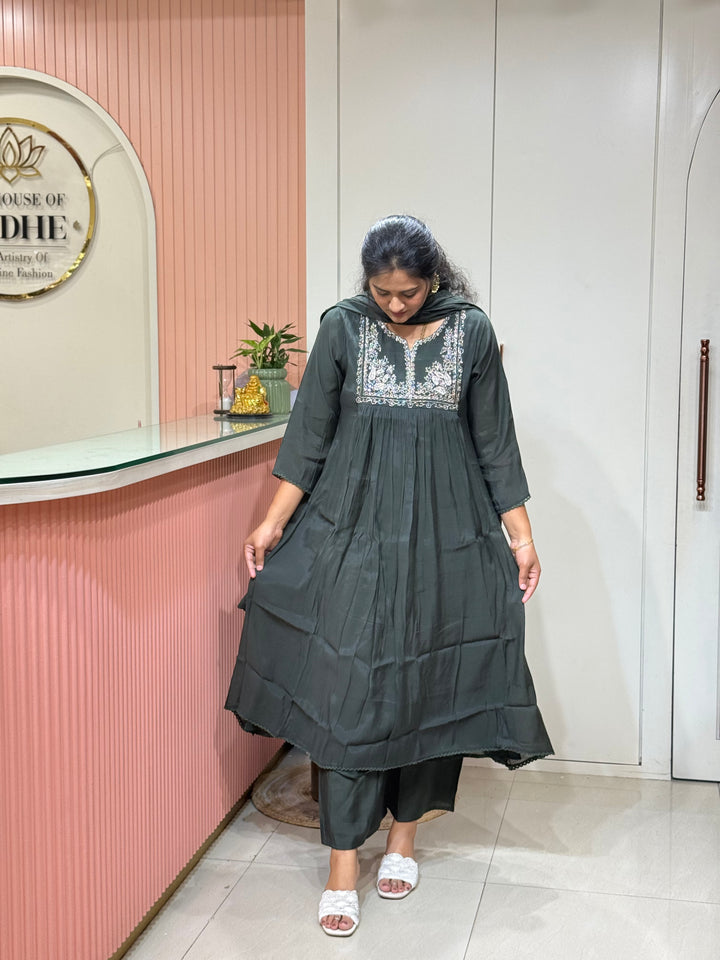 Mul Chanderi Collection with Handwork ( Cotton Lining )| R217