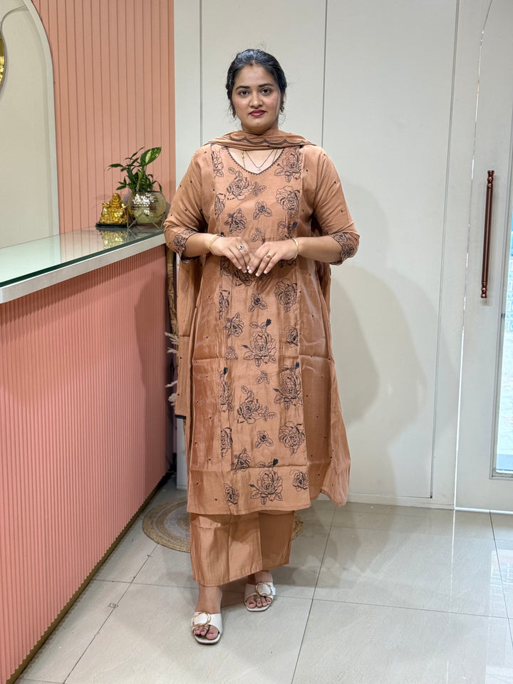 Mul Chanderi with Embroidery Work (Cotton Lining) | R138