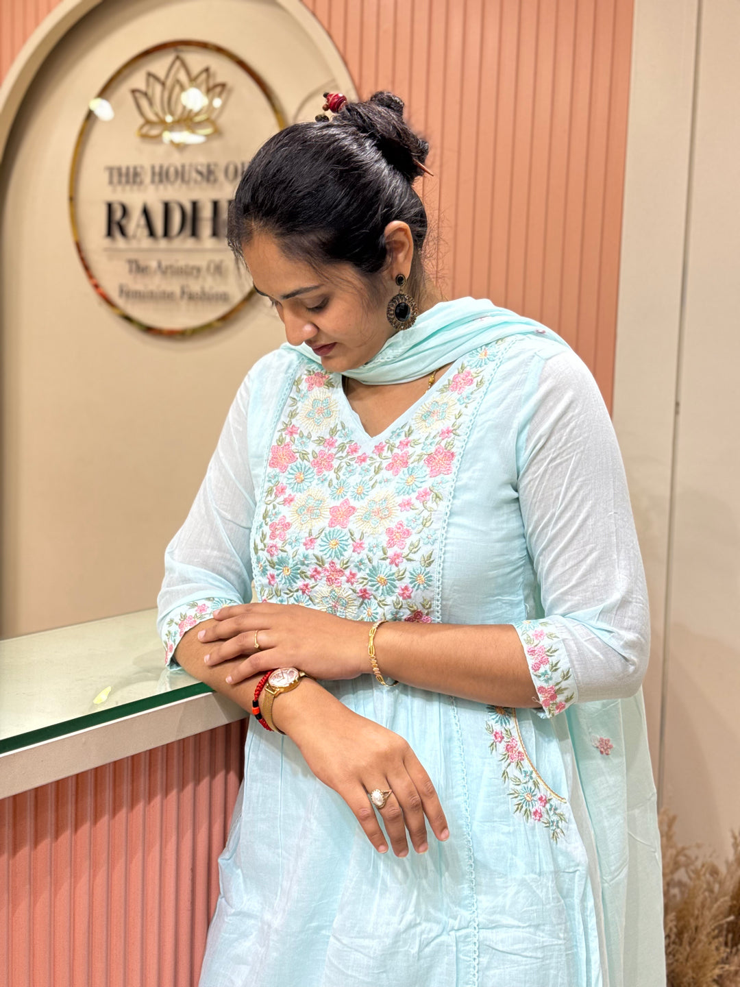 Pure Mul Cotton with Embroidery Work (Cotton Lining)  | R168