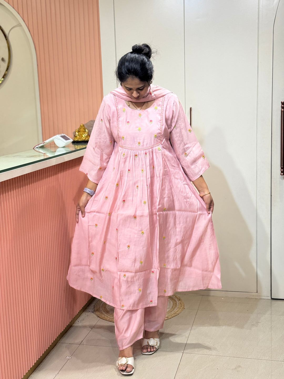 Mul Chanderi Dress with Lining – Elegant Collection | R134