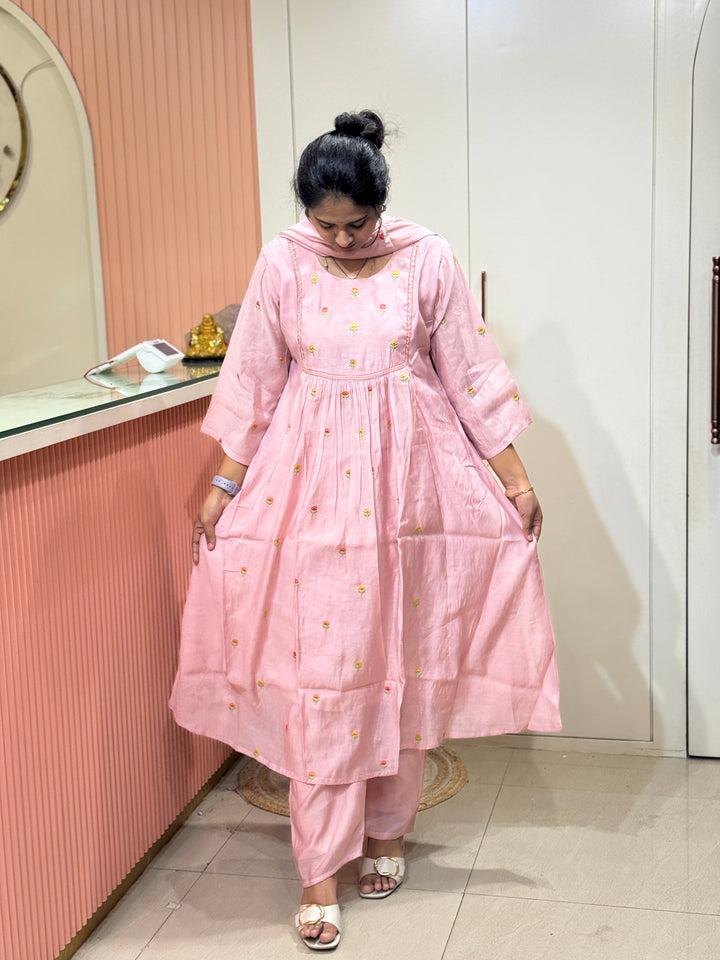 Mul Chanderi Dress with Lining – Elegant Collection | R134