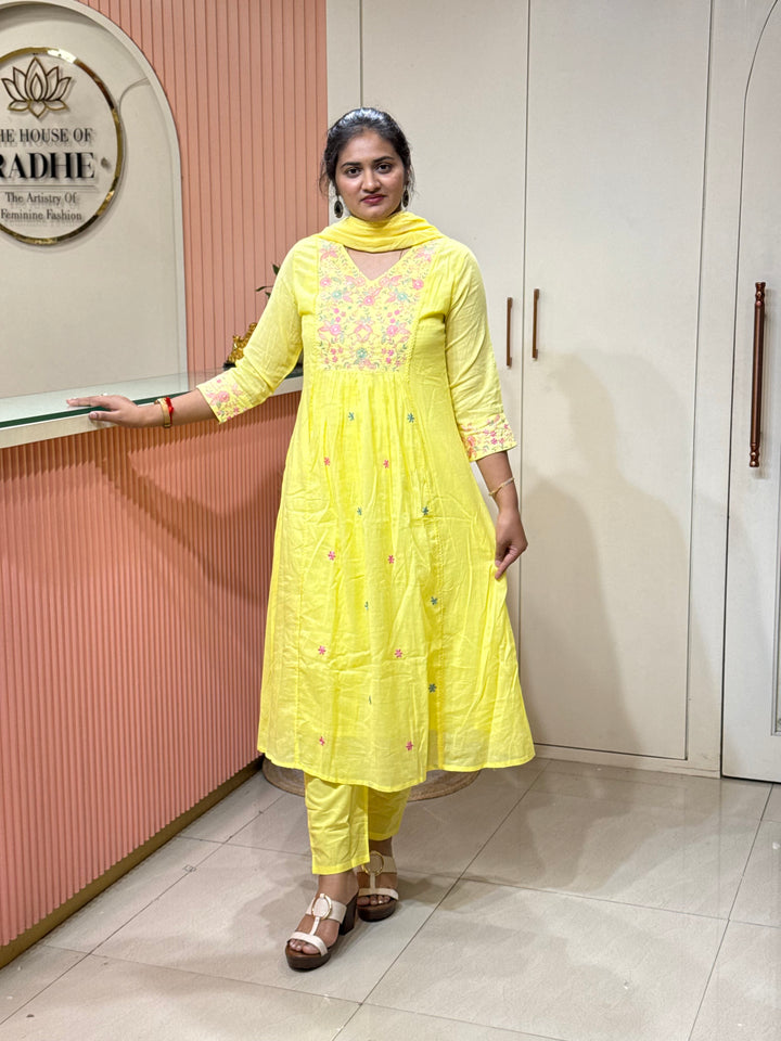 Pure Mul Cotton with Embroidery Work (Cotton Lining)  | R168