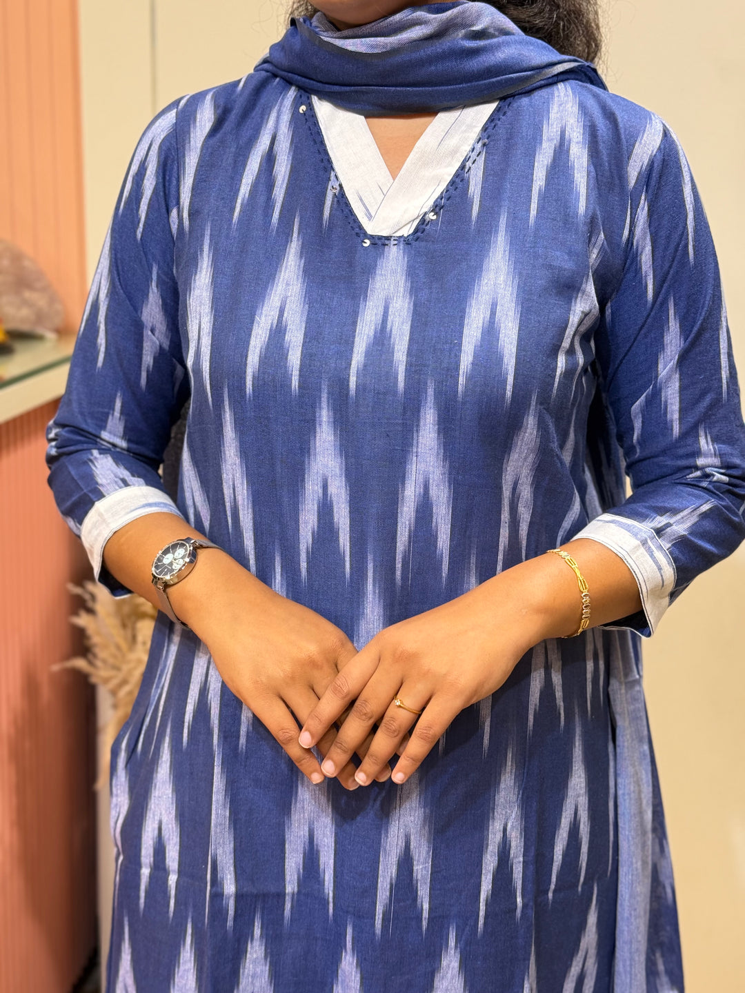 Ikkat Cotton Collection With Full Length Dupatta | R200