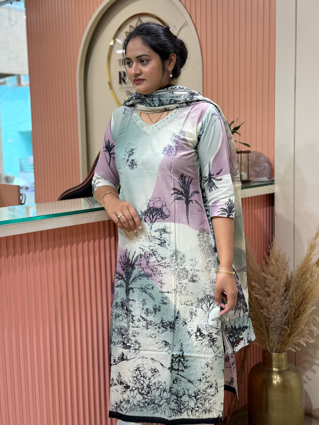 Cotton Collection with Beautiful Print with Full Length Cotton Dupatta | R230