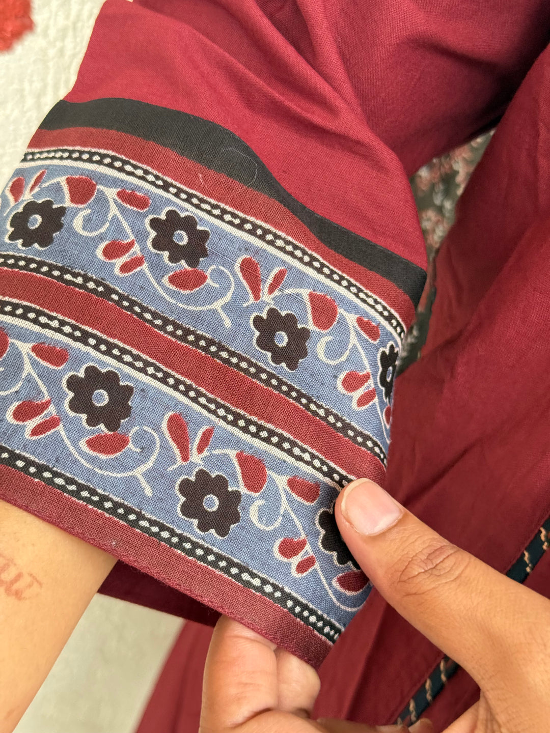Cotton Yoke Pattern Collection – Real Mirror Work &amp; Pocket Patch | R173