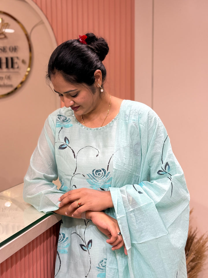 Premium Mul Chanderi Collection with Floral Work | R217