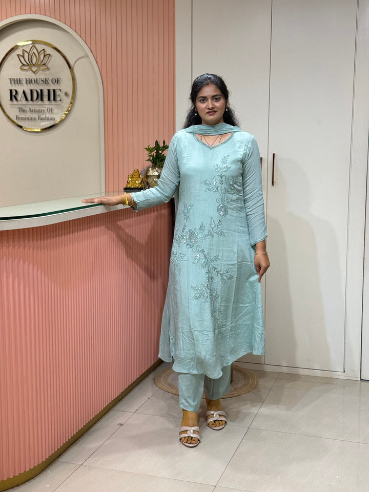 Pure Chinon Handwork Collection Party Wear | R177