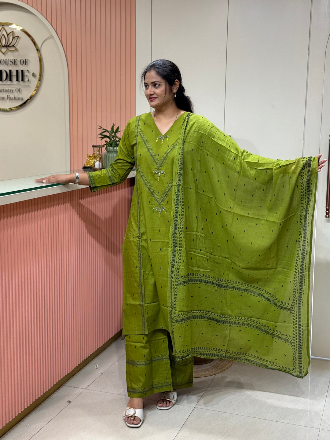 Cotton collection with Real Mirror work | R210