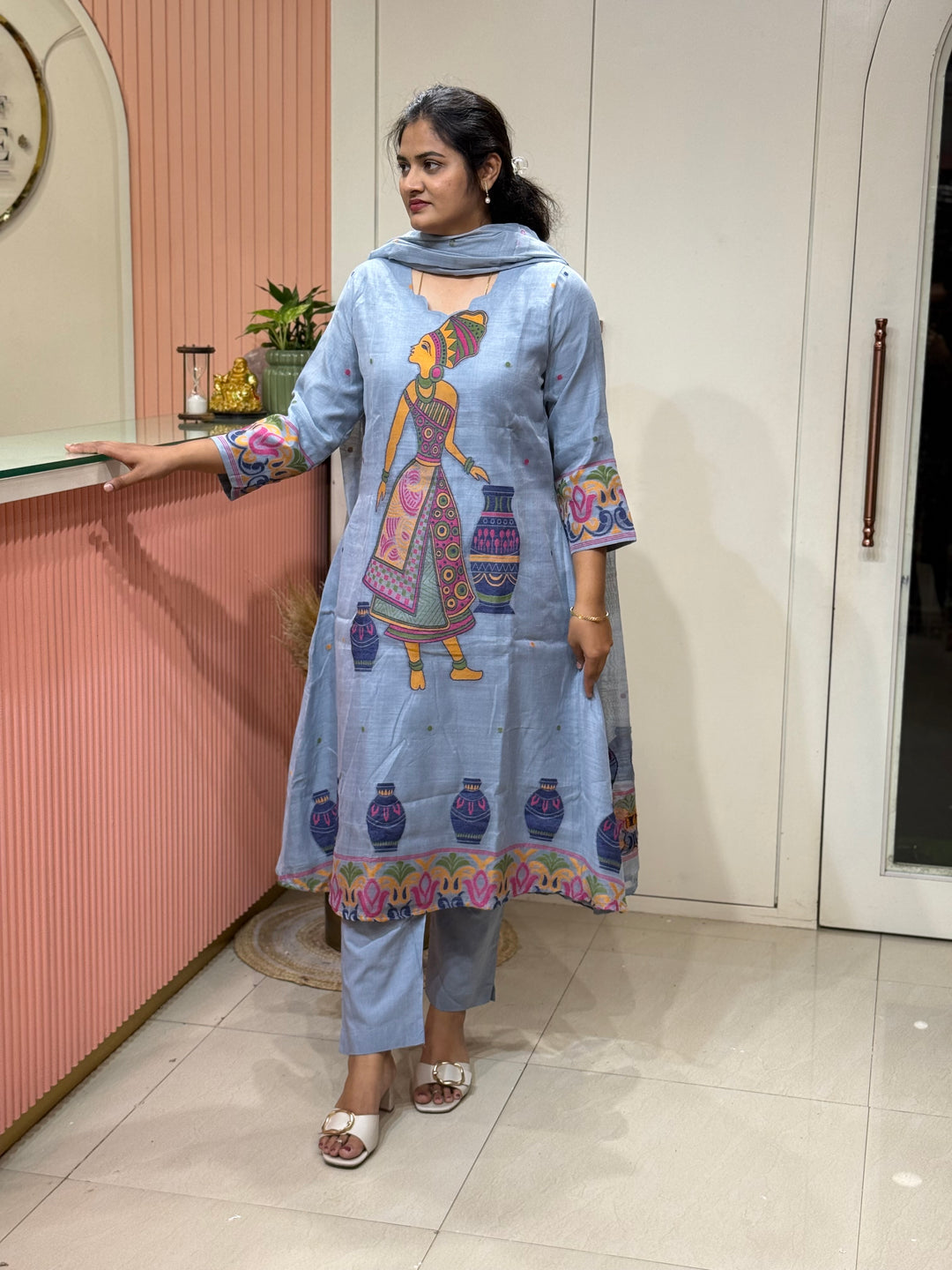 Pure Jamdhani Designer 3 Pcs Set Collection (Cotton Lining)| R211