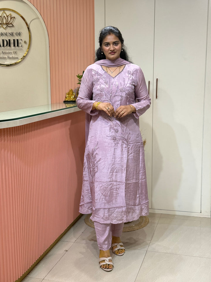 Pure Chinon Handwork Collection Party Wear  | R177