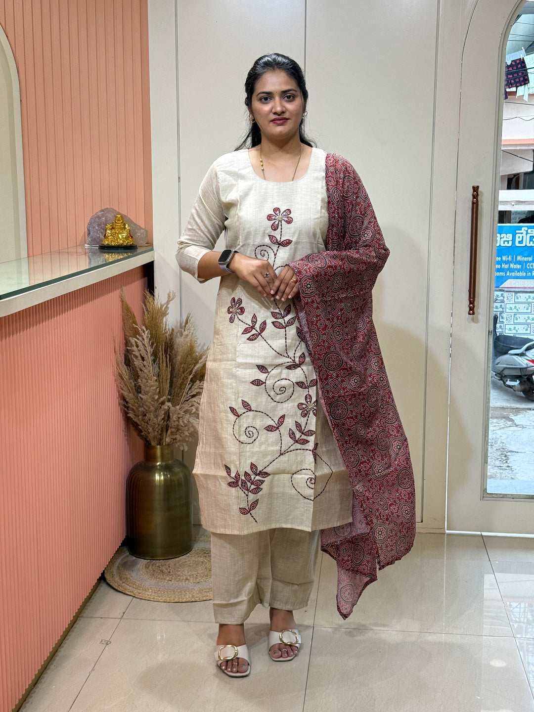 Pure Jamdhani Designer 3 Pcs Set Collection (Cotton Lining)| R211
