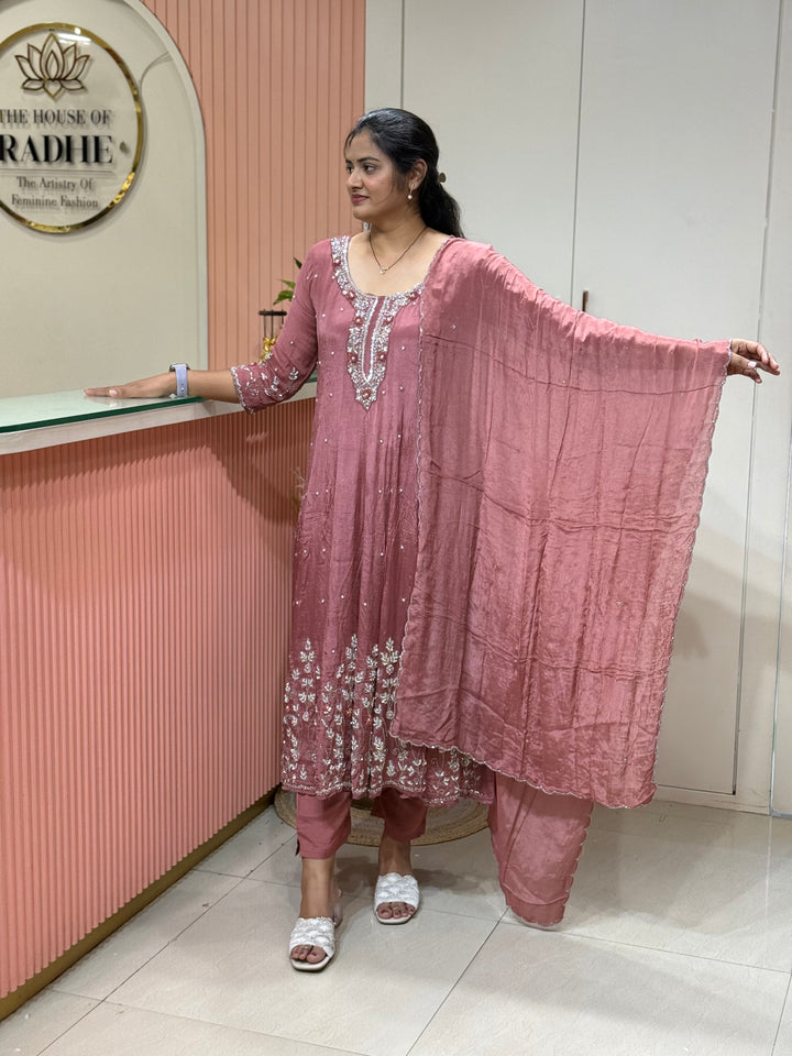 Pure Chinon Festive Collection | Full Handwork, Sequin &amp; Cut Dana | R177