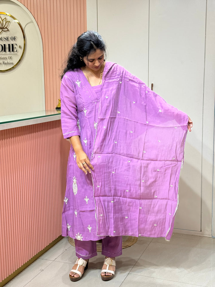 Premium Mul Chanderi with Heavy Handwork | R206