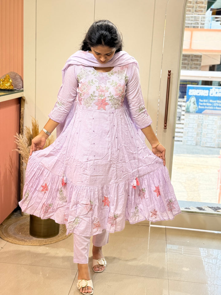 Premium Mul Cotton Anarkali Style Collection (Cotton Lining )| R164