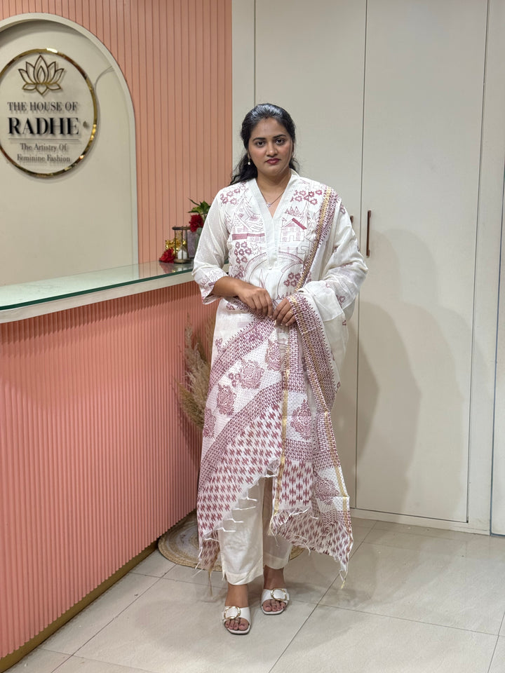 Linen Silk Collection with cotton Lining (Full Length Dupatta)| R181