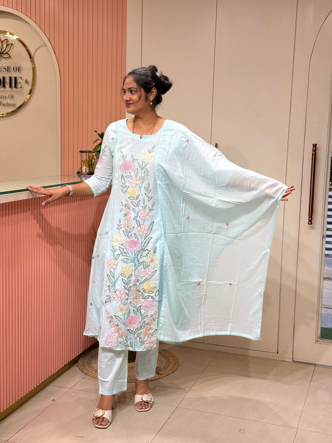 Mul Cotton Collection with Embroidery work (Cotton Lining)| R181