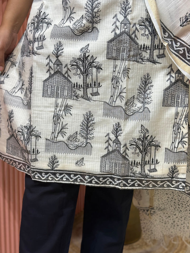 Linen Silk Collection with cotton Lining (Full Length Dupatta)| R181