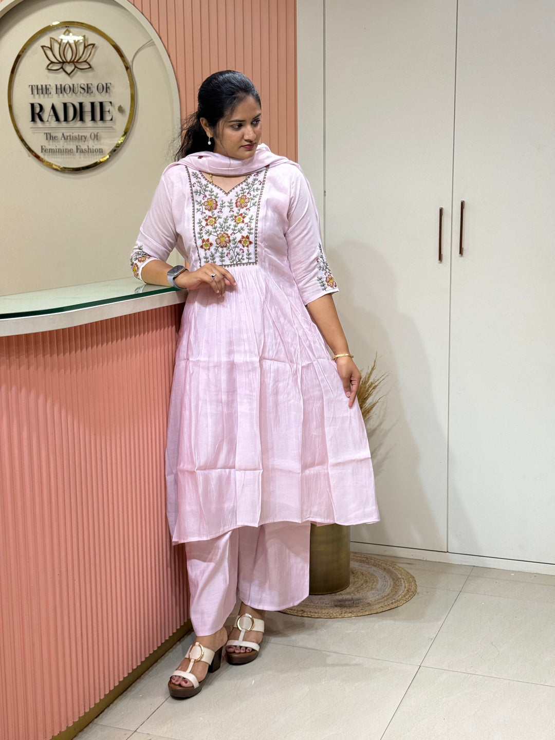 Mul Chanderi Collection with Embroidery work (Cotton Lining)| R204