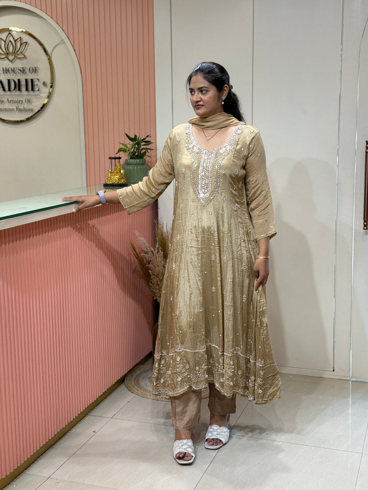 Pure Chinon Festive Collection | Full Handwork, Sequin &amp; Cut Dana | R177