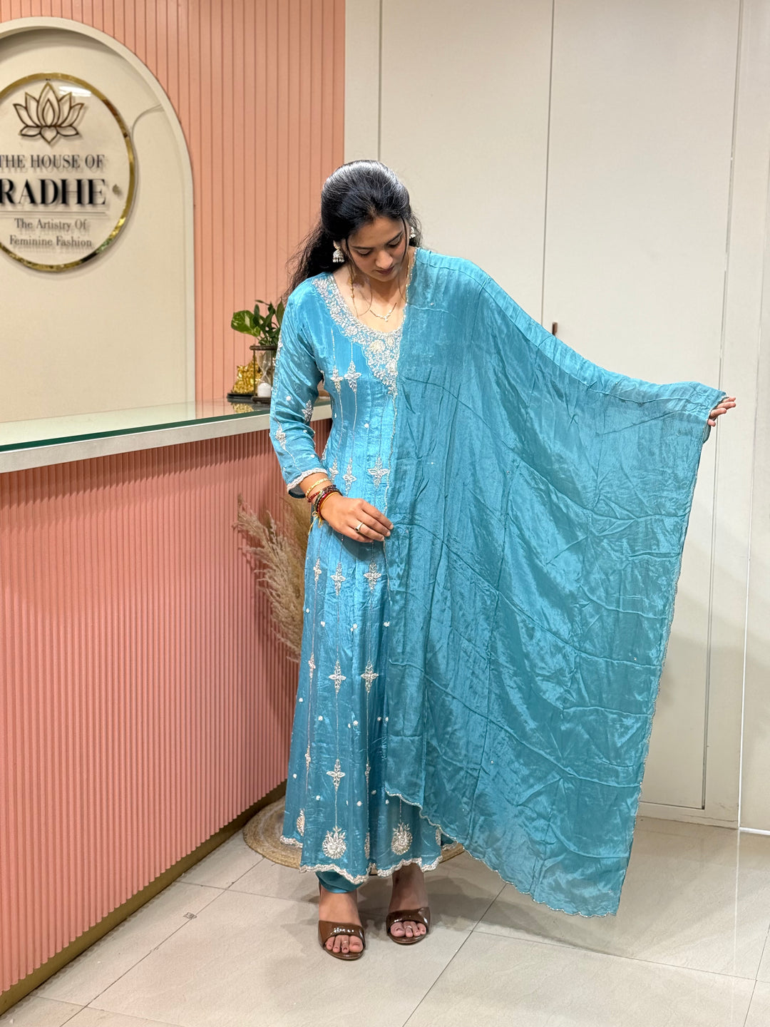 Pure Chinon Handwork Collection Party Wear  | R177